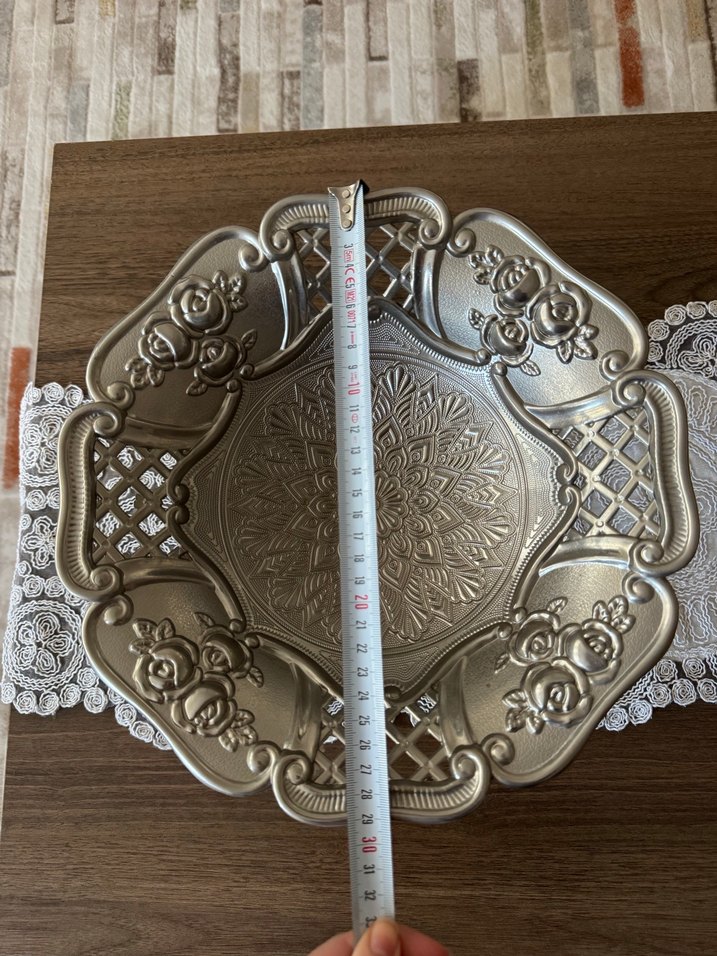 İşlemeli gümüş  Parlak Tabak ağır ürün - Görsel 4