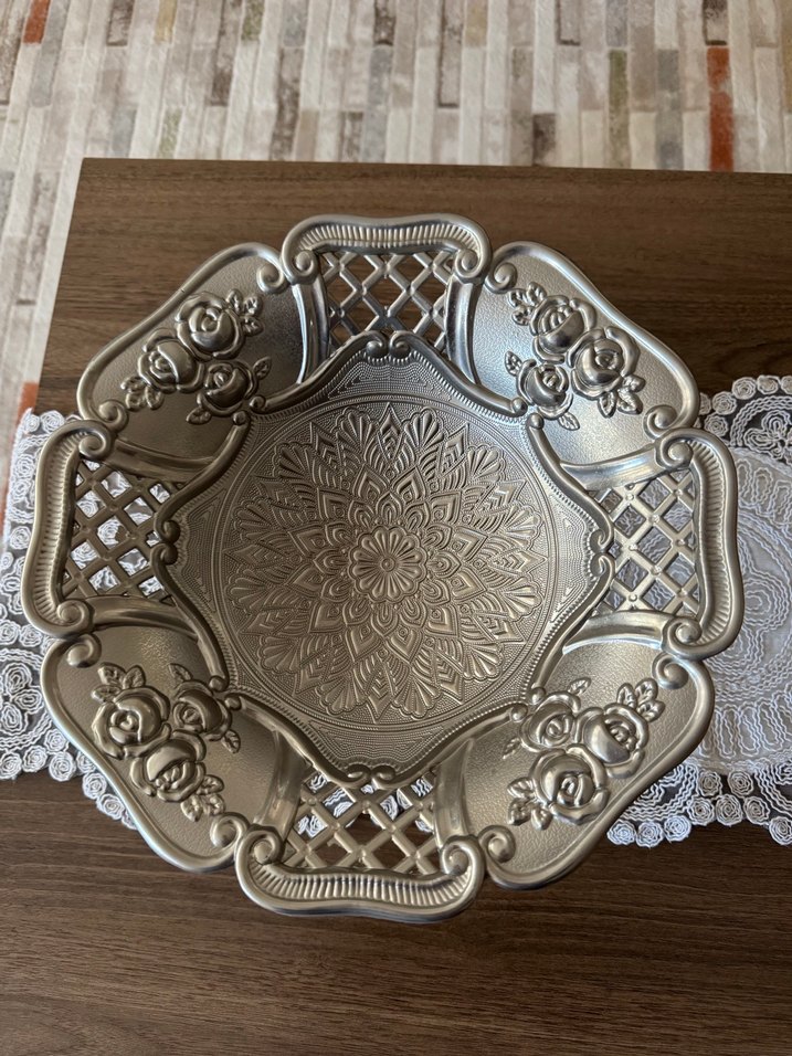 İşlemeli gümüş  Parlak Tabak ağır ürün - Görsel 3