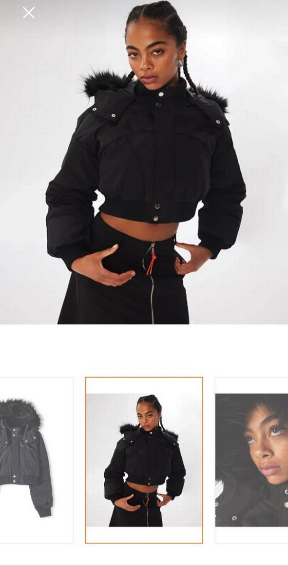 Twist Crop kapüşonlu bomber mont - Görsel 4