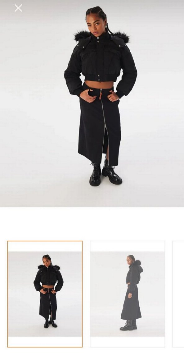 Twist Crop kapüşonlu bomber mont - Görsel 2