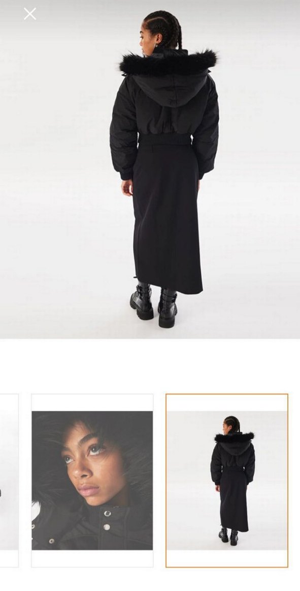 Twist Crop kapüşonlu bomber mont - Görsel 3