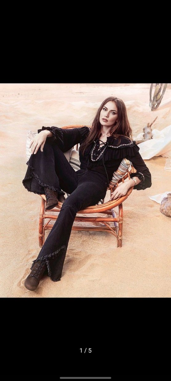 İspanyol Paça Kot Pantolon - Görsel 5