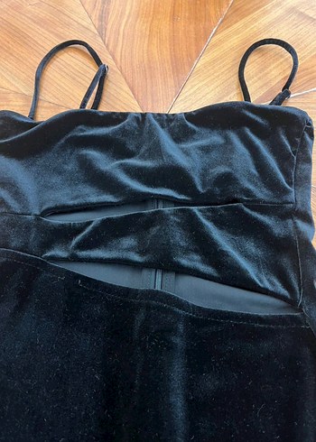 Siyah İnce Askılı Mini Gotik Elbise - Görsel 2