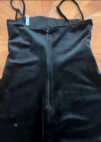 Siyah İnce Askılı Mini Gotik Elbise - Görsel 3