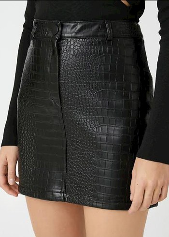 Siyah Deri Etek - Görsel 2