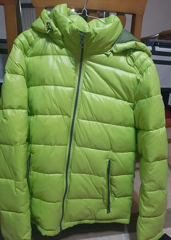 Parlak Yeşil Kışlık Mont - Görsel 5