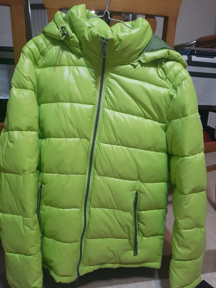 Parlak Yeşil Kışlık Mont - Görsel 5