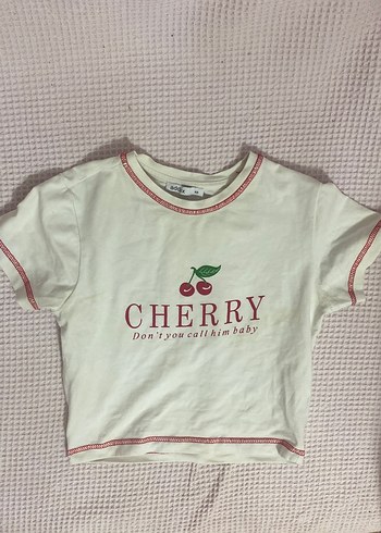 Cherry Baskılı Crop Top