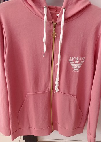 s Beden Pembe ARMNİ Fermuarlı Sweatshirt
