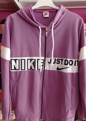 Nike Mor Fermuarlı Kapüşonlu Sweatshirt