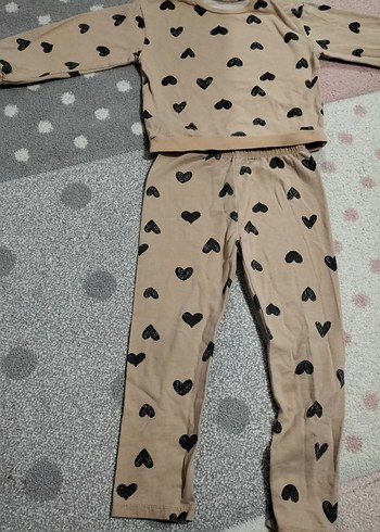 Kızlar için kalpli pej renk Eşofman Takımı - Görsel 2