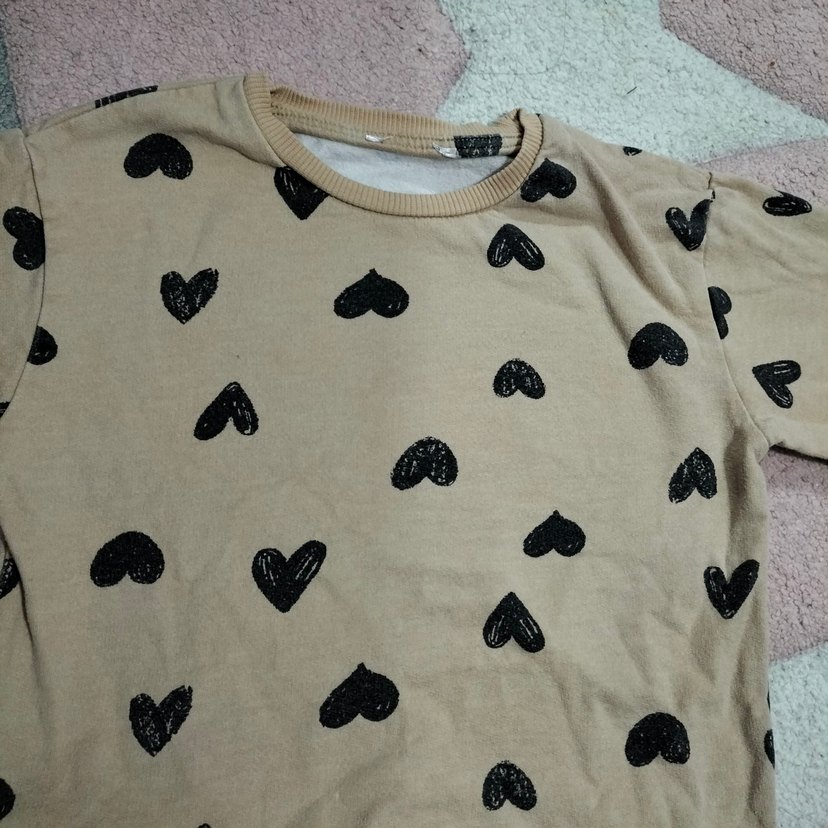 Kızlar için kalpli pej renk Eşofman Takımı - Görsel 4