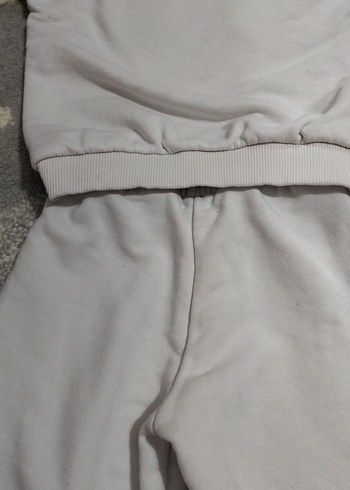 Kız Çocuk Gökkuşağı Nakışlı Gri Eşofman Takımı - Görsel 12