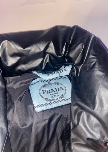 Prada Siyah Deri Fermuarlı ayarlanabilirli mont - Görsel 3