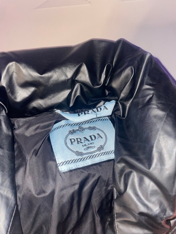 Prada Siyah Deri Fermuarlı ayarlanabilirli mont - Görsel 3