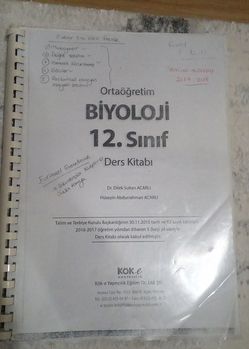 Ortaöğretim Biyoloji 12. Sınıf Ders Kitabı