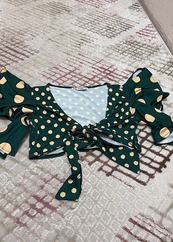 38 Beden Puantiye Desenli Bohem Kadın ikili takım
