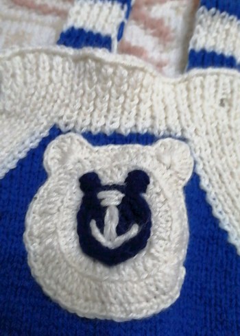 Erkek Çocuk Mavi Triko Tulum - Görsel 4