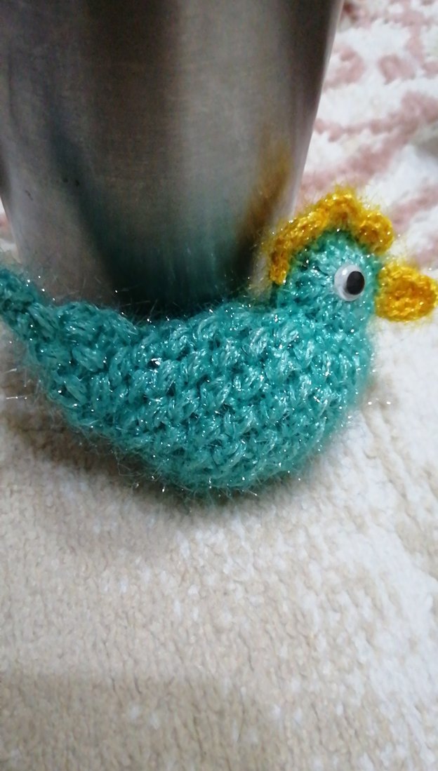 Turkuaz Örgü Kuş Anahtarlık - Görsel 2