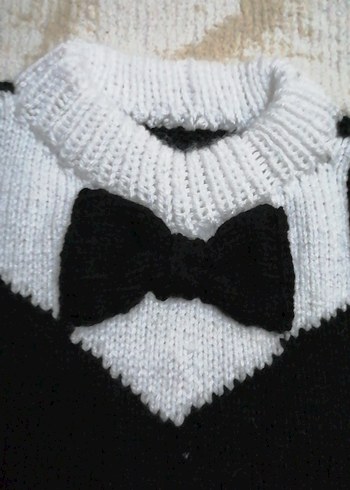 Erkek Çocuk Siyah Beyaz Triko Yelek - Görsel 2