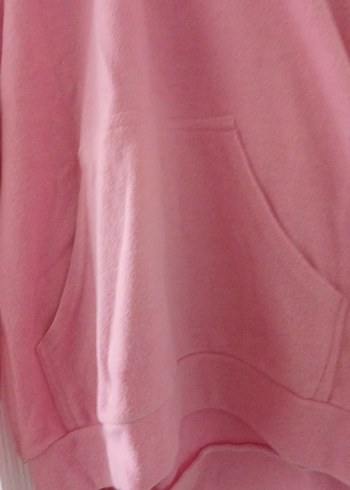 l Beden Pembe Kadın Sweatshirt Uzun Kollu Basic