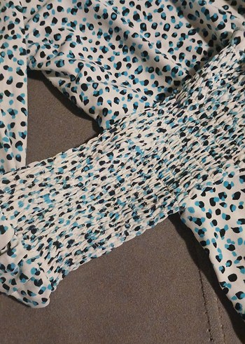 V Yaka Bağlamalı Düğmeli Hamile Bluzu - Görsel 3