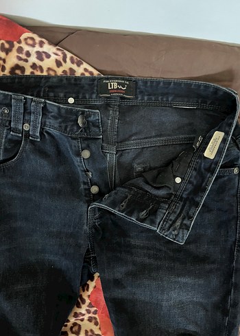 Düğmeli Lacivert Erkek Denim Pantolon
