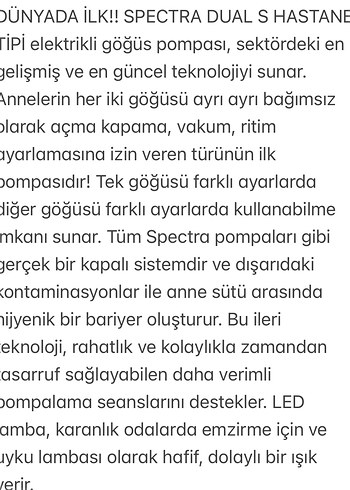 Beden Renk Spectra Dual Compact Şarjlı Süt Pompası