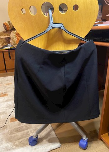 Drapeli Siyah Midi Hamile Eteği - Görsel 2