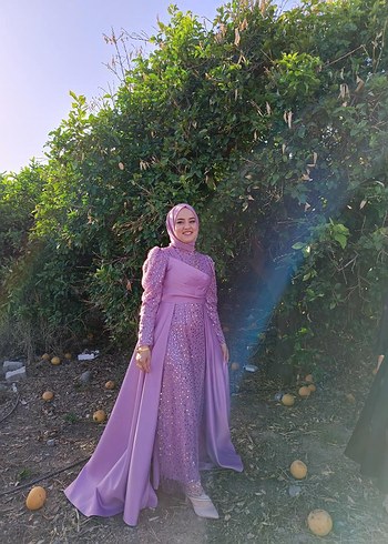 Satılık mor abiye