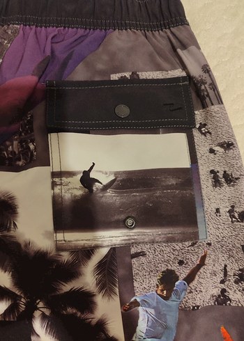 Baskılı Mini Erkek Deniz Şortu Tokalı - Görsel 3