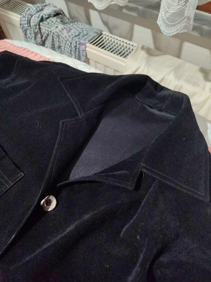 Siyah Süet Kadın Ceket Düğmeli - Görsel 4