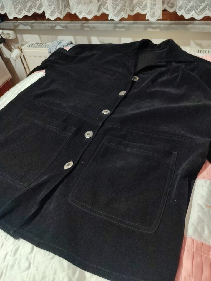 Siyah Süet Kadın Ceket Düğmeli - Görsel 3