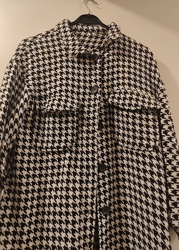 Gri Ekose Desenli Uzun Kollu Kadın Gömlek - Görsel 3