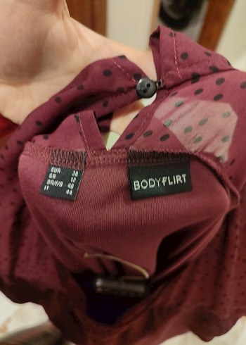 Bordo Uzun Kollu Salaş Kadın elbise - Görsel 5