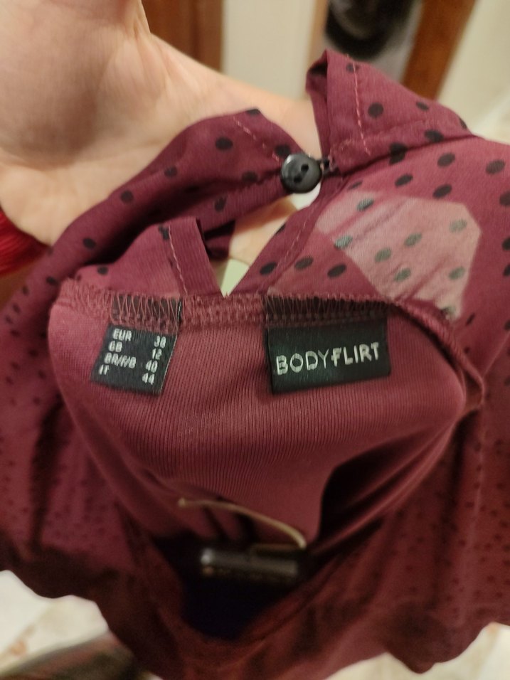 Bordo Uzun Kollu Salaş Kadın elbise - Görsel 5