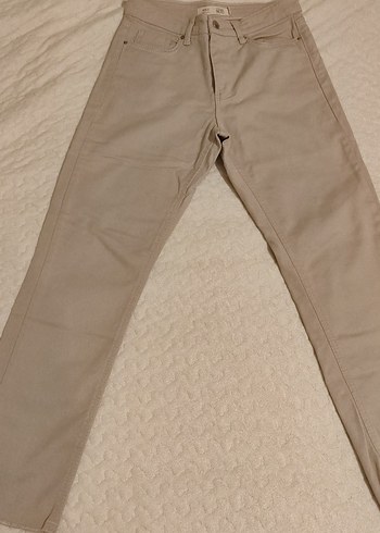 Topshop Bej Kadın Midi Pamuk Kumaş Pantolon