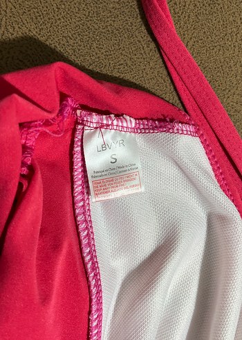 s Beden Pembe Bağlamalı Drapeli Mini Bikini Üstü
