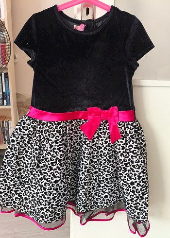LC Waikiki Kız Çocuk Leopar Desenli Kemerli Elbise