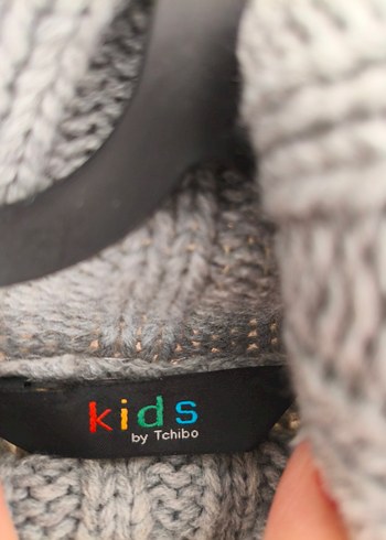 Tchibo kids Gri Örgü Boğazlı Panço - Görsel 3