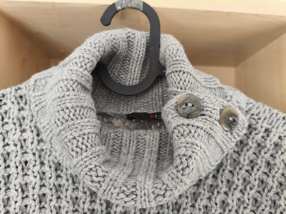 Tchibo kids Gri Örgü Boğazlı Panço - Görsel 2