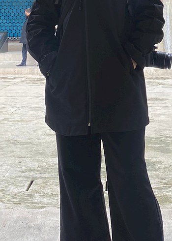 Siyah  Midi Kaban-Yağmurluk - Görsel 3