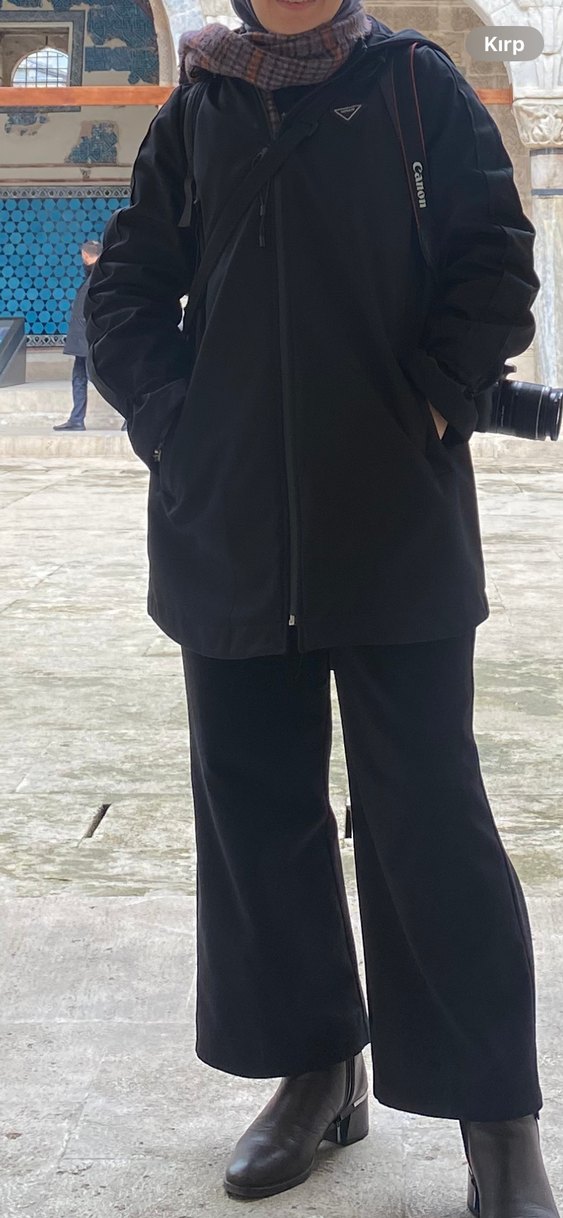 Siyah  Midi Kaban-Yağmurluk - Görsel 3