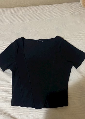 LC Waikiki Siyah V Yaka Kısa Kollu Kadın Bluz