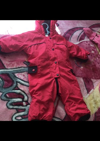 Koyu Pembe Kapüşonlu Kız Bebek Tulumu - Görsel 6