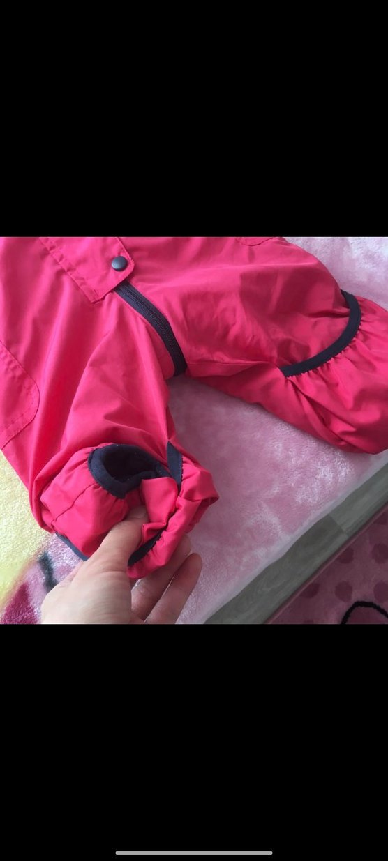 Koyu Pembe Kapüşonlu Kız Bebek Tulumu - Görsel 5