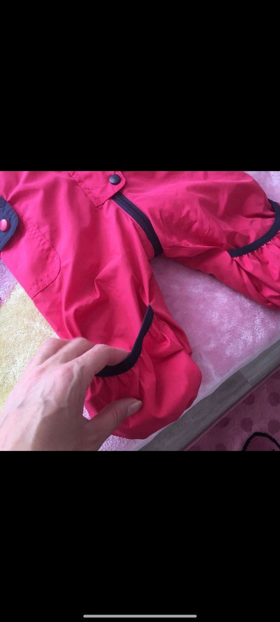 Koyu Pembe Kapüşonlu Kız Bebek Tulumu - Görsel 3