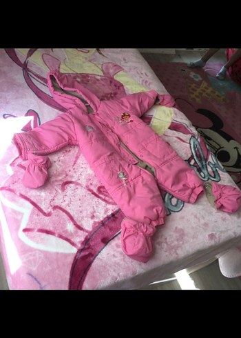 Pembe Kız Bebek Kapüşonlu Tulum - Görsel 6