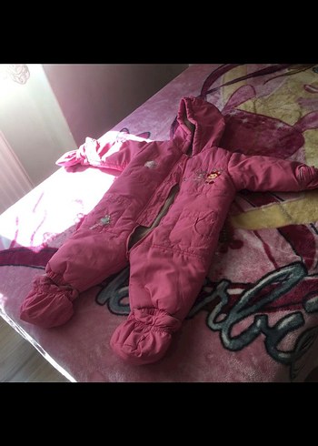 Pembe Kız Bebek Kapüşonlu Tulum - Görsel 4