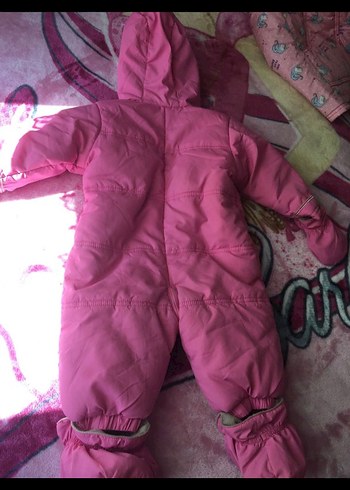 Pembe Kız Bebek Kapüşonlu Tulum - Görsel 7